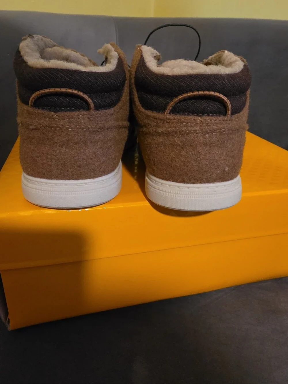 NIB Falls Creek Boys Size 3 Wayne Brown Faux Wool Lined Easy On Boots